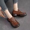 Dicksöhlige kleine Lederschuhe Damen 2025 Frühling und Herbst Nische Retro Slipper zum Hineinschlüpfen Flachsohlige vielseitige Board-Schuhe