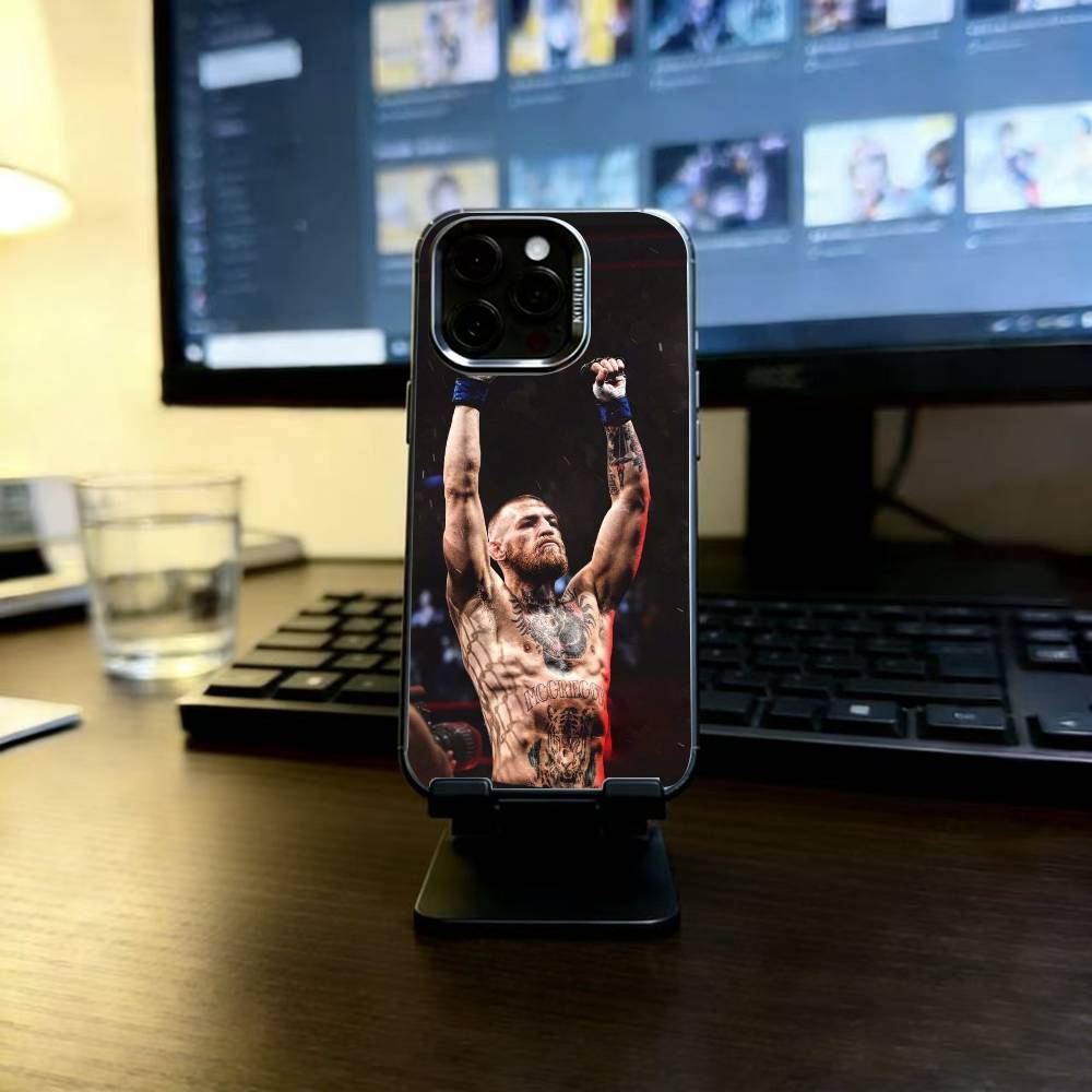 Conor McGregor Boxing Phone Case For iPhone 17,16,15,14,13,12,11 Plus,Pro Max,XS,Colored Silver Plated Inside Cover