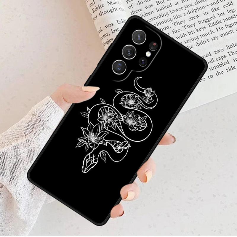 Fashion Snake Flower Phone Case For Samsung Galaxy S25 S23 S30 S8 S21 S20 FE S24 S22 Note 10 20 S8 Plus Lite Ultra