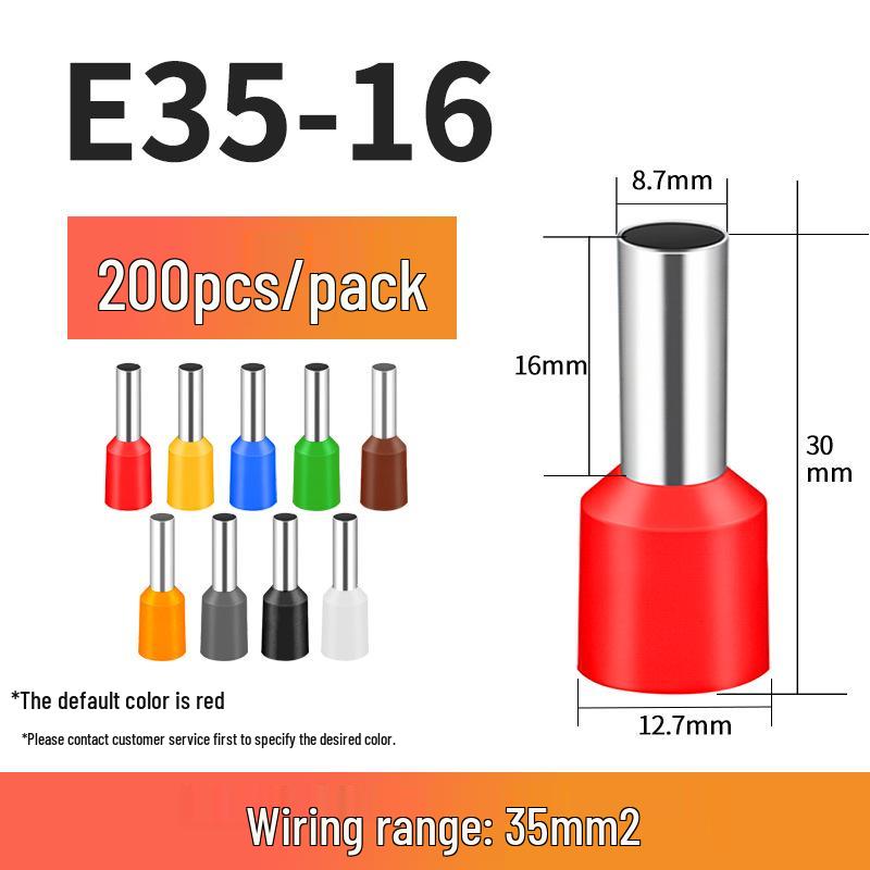 VE Tube-Type Pre-Insulated Terminal E 0308 Cold-Pressed Pin Terminal