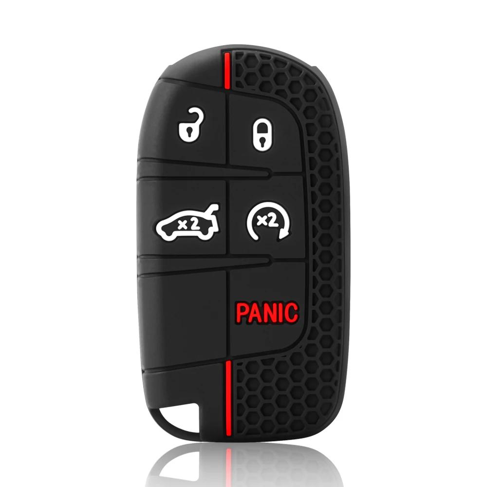 Silikon-Autoschlüsselabdeckung, Schutz für Jeep Grand Cherokee Compass Dodge Charger Chrysler 200 300 300C Schlüsselanhänger Autoteile