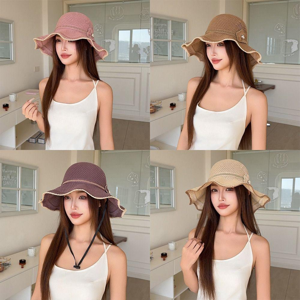 Breathable Fisherman Cap Big Brim Bucket Hat Trendy Sun Hat  for Women