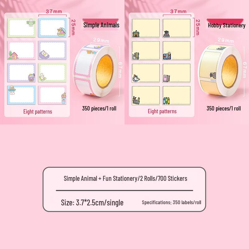 Cartoon Writable Name & Classification Stickers - Self-Adhesive Memo Strips