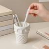 Nostalgie 3D Printed Ice Cream Cone Pen Holder, Waffle Base And Drip Top Desk Organizer, Multi-functional Pencil Cup for Pens, Marker, Makeup Brushes