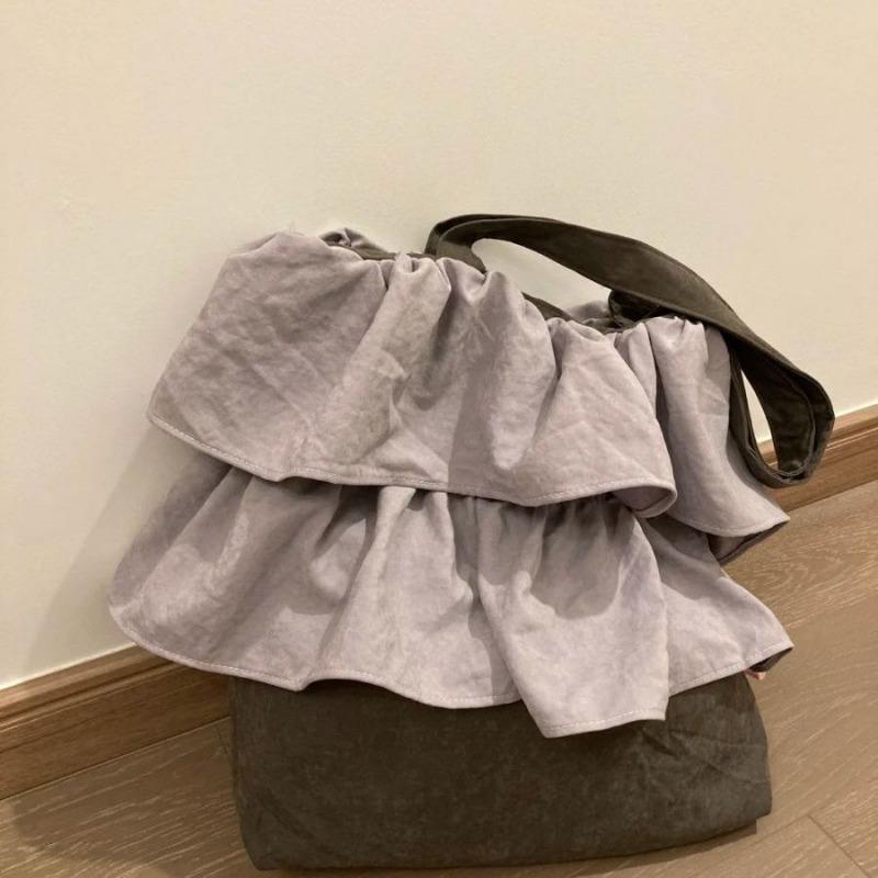 Single-shoulder Bag Ruffled Leaf Edge Flower Bud Bag Cute Style Large-capacity Tote Bag светло-фиолетовый 1980₽