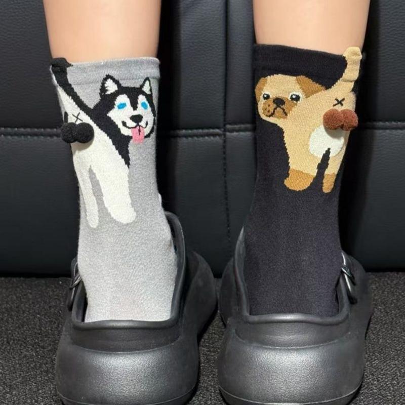 1 Paar Druck Bequem Mehrteilig Hautfreundlich Cartoon Warm Tier Ei Socken Leichtes Gefühl Bunt Niedlich Täglich Atmungsaktiv