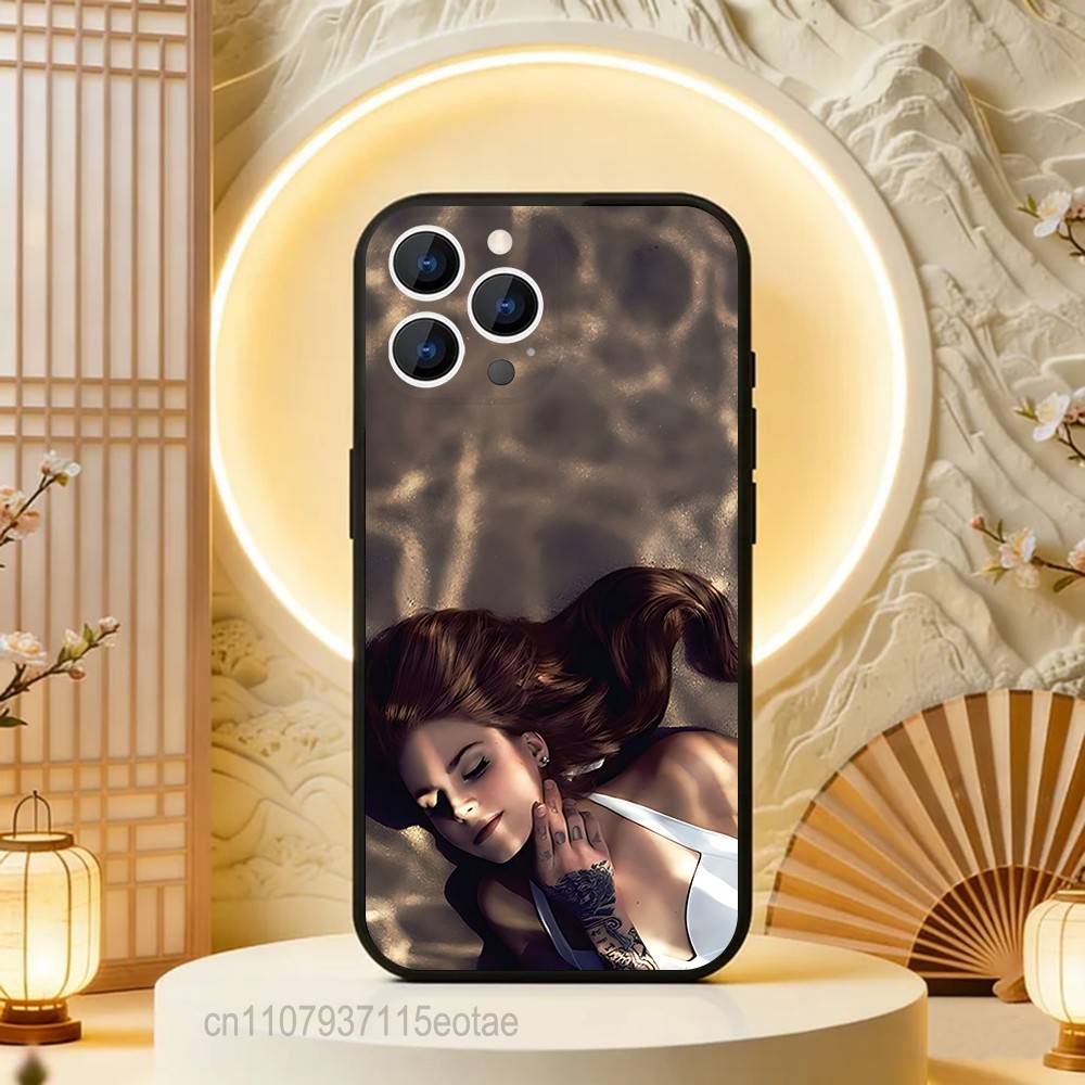 L-Lana Del Rey Singer Phone Case For iPhone  17,16,15,14,13,12,11,Pro,Max,Plus,E,Air,Mini Black Shockproof Funda Cover iPhone15promax
