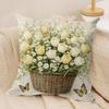 Flower Basket Cushion Cover Pillow Case Short Plush Square Throw Pillow Covers Pillowcase Sofa Home Decor Gift