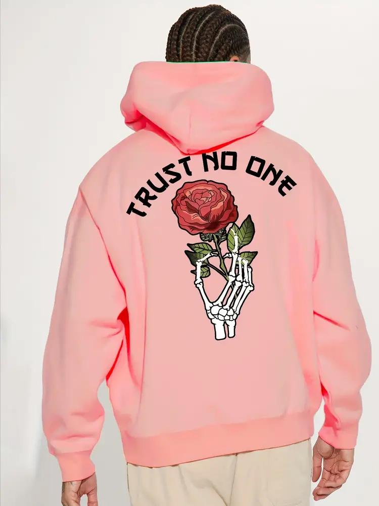 

Мужская модная толстовка с капюшоном Rose Letter Print из мягкого полиэстера, спортивная, стильная, универсальная, ультра-удобная мужская одежда 4XL розовый