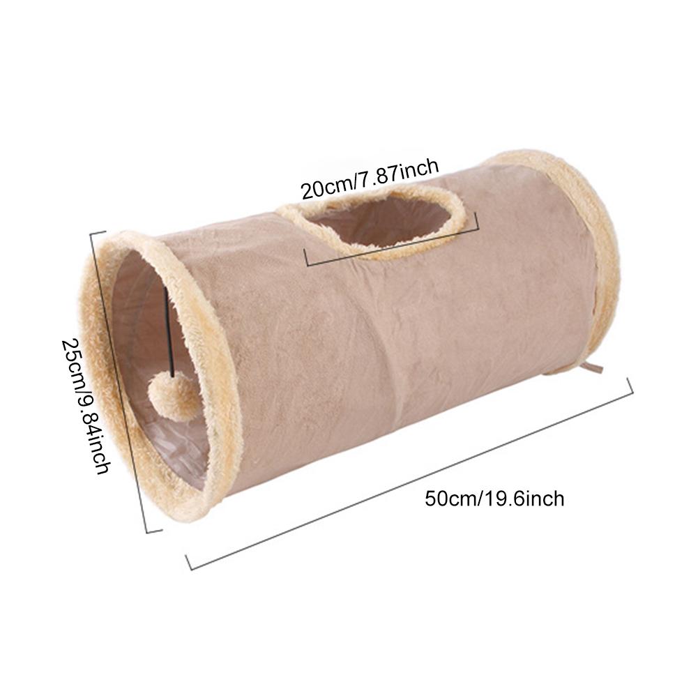 Pet Cat Tunnel Collapsible Plush Channel Foldable Suede Educational Toy Warm Winter Interactive Toys for Cat Puppy Kitten Rabbit