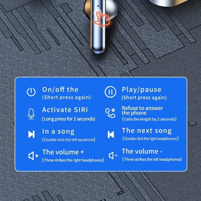 K60 Mirror TWS Wireless Earphones Bluetooth 5.3 Headset HiFi Sound Music Headphones Wireless Earbuds