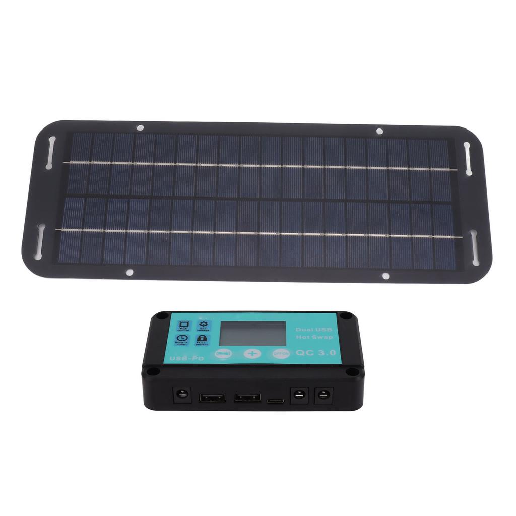 20W Solar Panel Black Solar Cell with Waterproof MPPT Controller for RV Home Vehicle Travel Camping