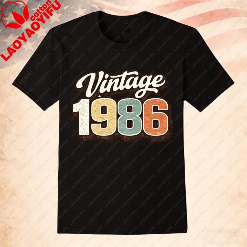 Vintage 1986 Shirt Perfect 40th Birthday Gift Retro T Shirt For Friends Family Parents Husband Wife Celebration Streetwear