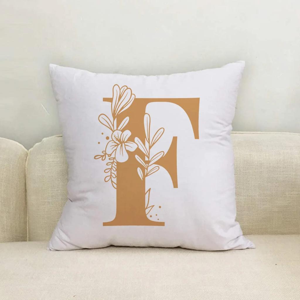 Decoração para casa Planta Alfabeto ABC Padrão Sofá Travesseiro Capa Moda Mulheres Almofada