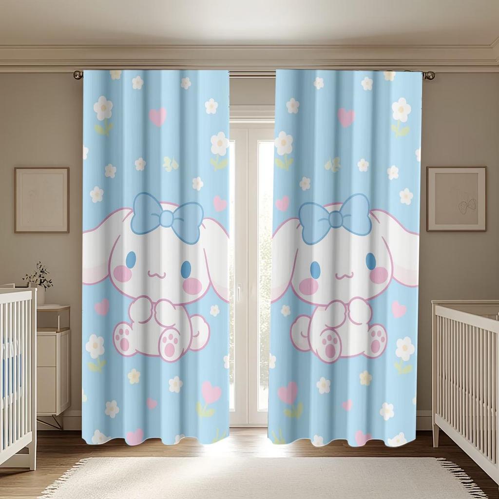 Adorable Anime Dog Blackout Curtains for Bedroom, Kitchen, and Bathroom