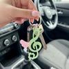Cute Clover Music Note Keychain Wing Charm Lucky Key Ring Ins Style Cute Bag Pendant For Girls Women Car Key Accessory Gift