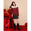 Women's Faux Fur Collar Hooded Zipper Knitted Cardigan