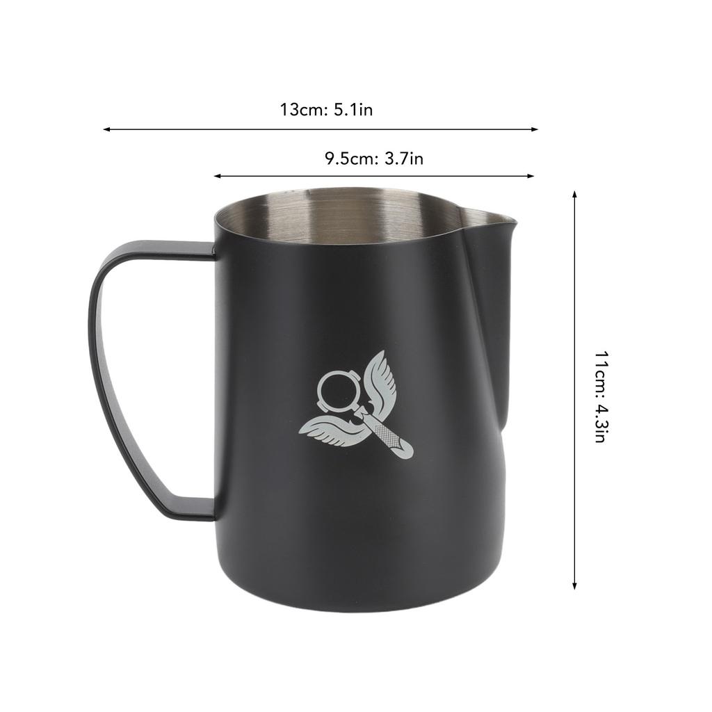 Frothing Cup Prevent Spilling 304 Stainless Steel Milk Frothing Pitcher with Handle for Coffee Making 600ml