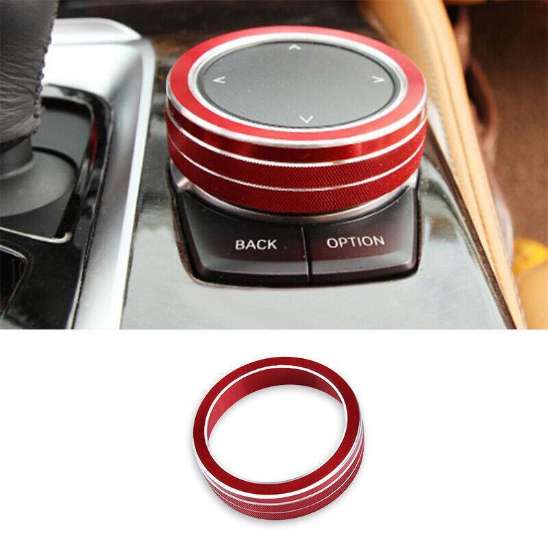 Red Aluminum Middle Console Multimedia Knob Ring Trim For BMW 5 Series 2018-