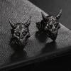 Gothic Punk Skull Stud Earrings For Men Women Nordic Retro Demon Satan Ram Skeleton Retro Viking Earrings Jewelry Gifts OHE186