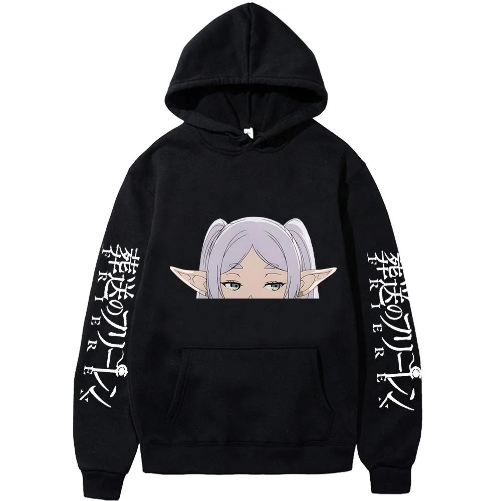 Frieren Beyond Journey's End Hoodie Women Men Unisex Long Sleeve Warm Streetwear Autumn Winter Harajuku Plus Size Sweatshirts