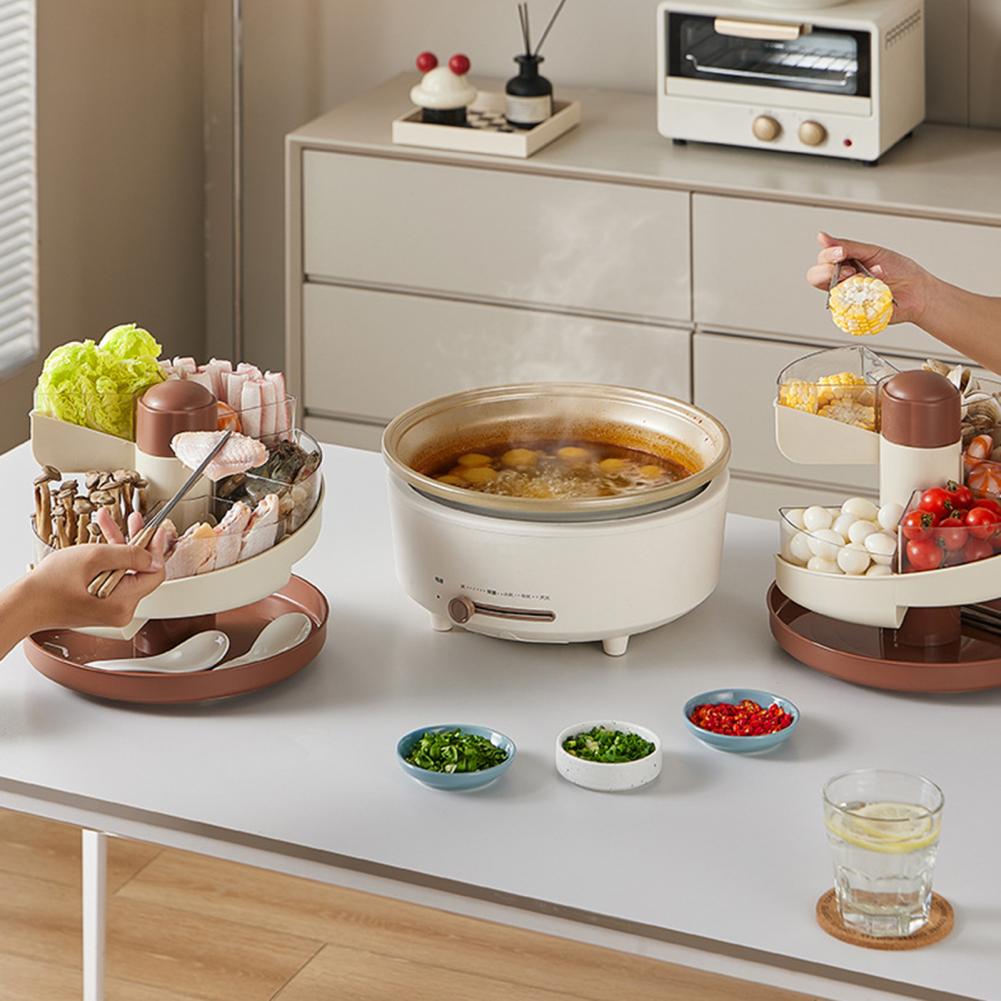 Divided Serving Bowls Multi-purpose Tray Snack Organizer Meal Prep Fruits Nuts Candies Rotating Snack Holder Food Organizer