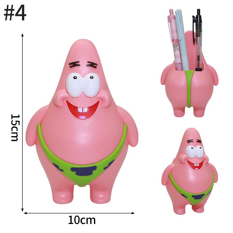 

Adorable SpongeBob Storage Writing Tool Case Student Stationery Organizer Case Patrick Star Desk Writing Tool Holder Makeup Brush Storage Container As show