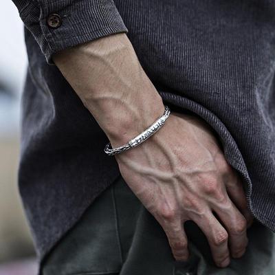 Guochao Βραχιόλι Σανσκριτικό με Μάντρα Έξι Χαρακτήρων για Ζευγάρια: Ρετρό Στυλ, Βαριά Κατασκευή, Περιστρεφόμενο Σχέδιο