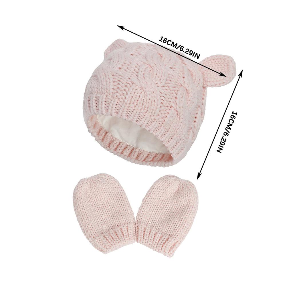 (Projektor)Zimowa dzianinowa czapka z daszkiem dla dziewczynek i chłopców z czapką z rękawiczką