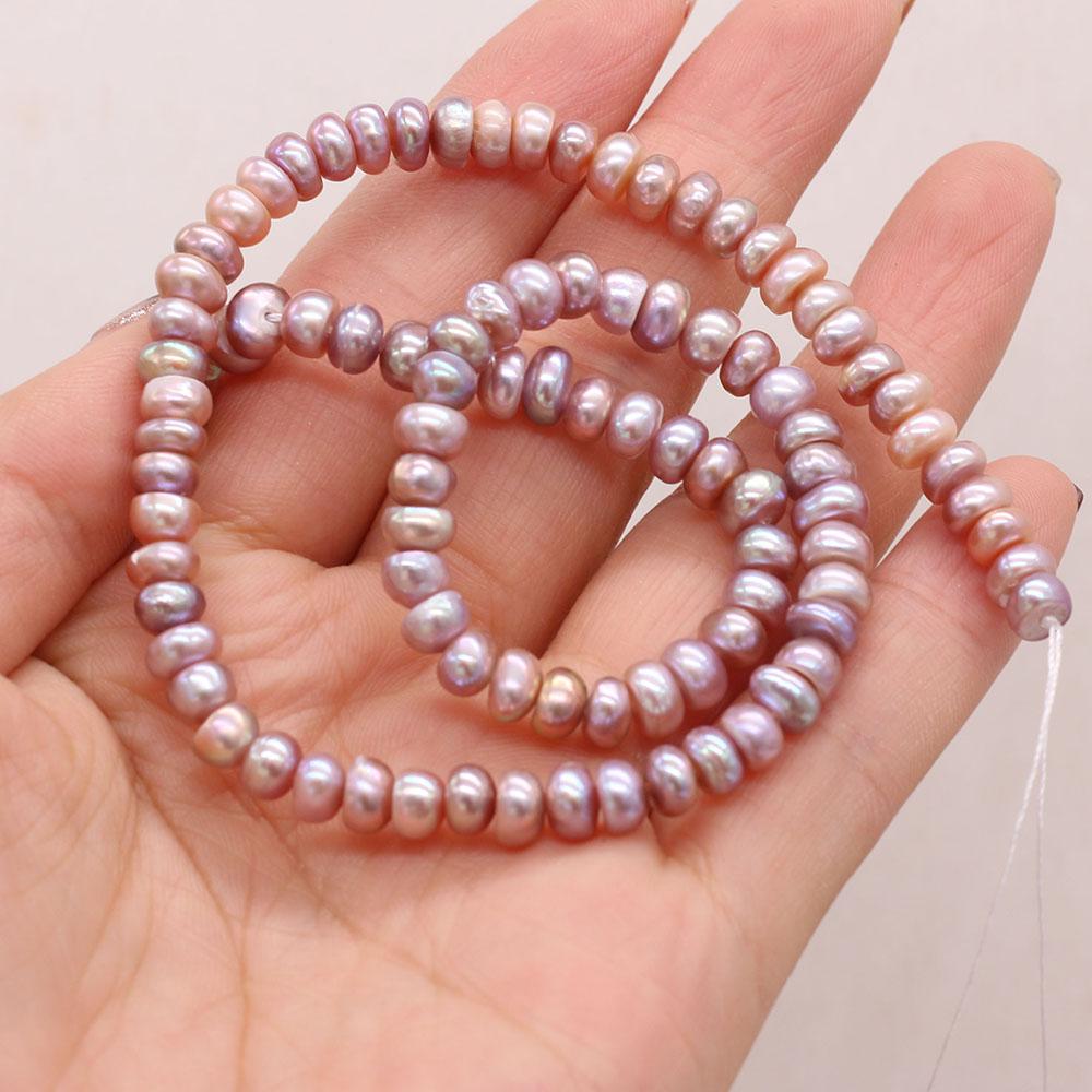

1String, Rondelle Pearls, 5–6 mm, Boho Natural Freshwater Pearl Beads, for DIY Necklaces, Bracelets, Anklets, Jewelry Making, 36cm 1String/5-6mm-36cm фіолетовий