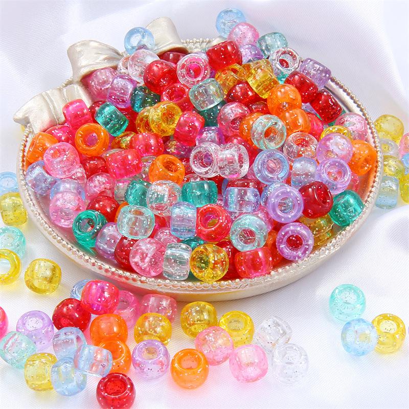 Acrylic Large Hole Barrel Beads 9x6mm for DIY Bracelet Jewelry Making