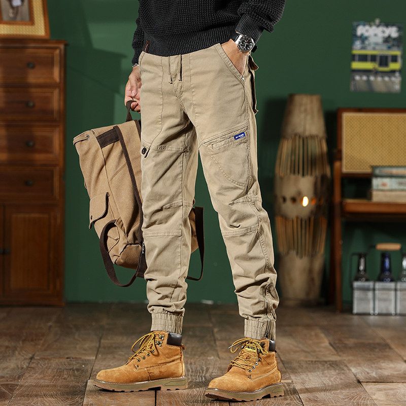 Men's Slim-Fit Camouflage Cargo Pants, Trendy Brand, New Spring/Autumn High Street American Retro Casual Pants
