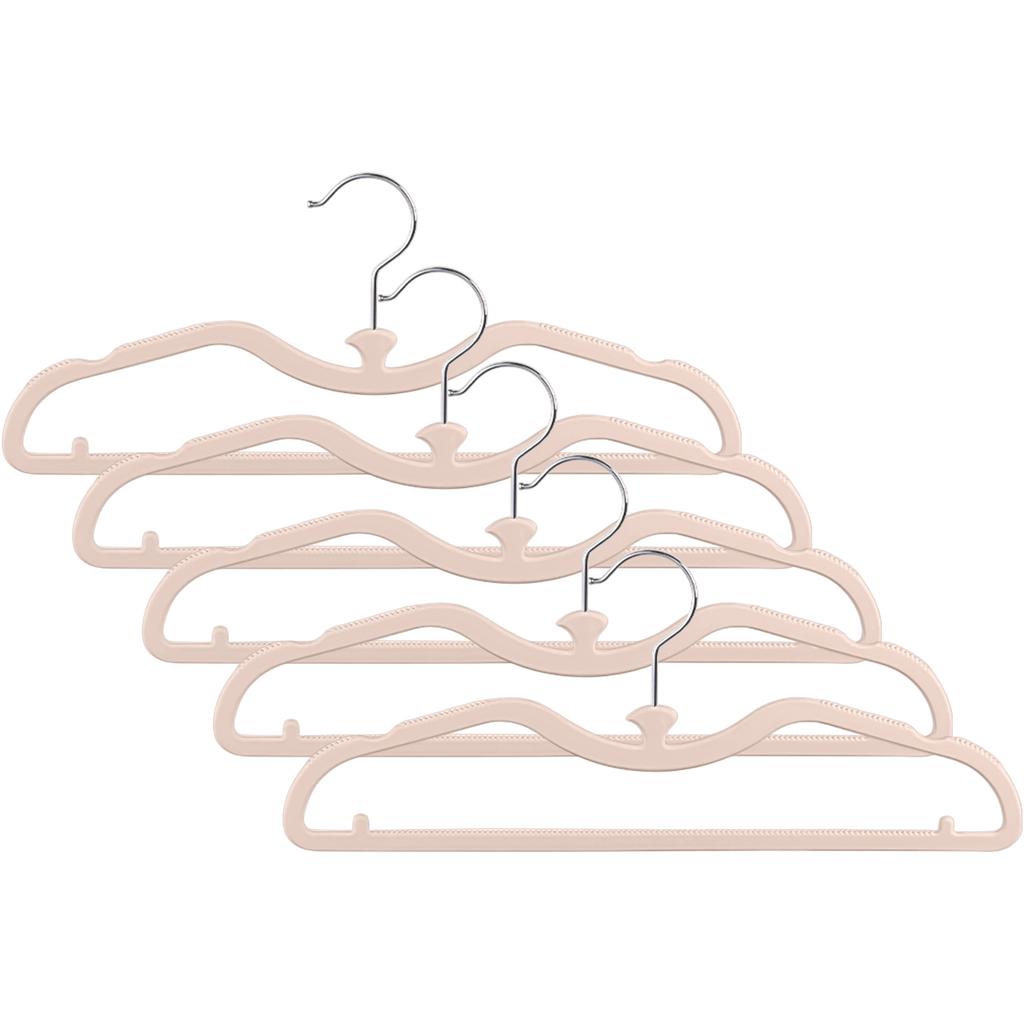 Space Saving Short Neck Hanger with Silicone Coating Anti Slip Rubber Paint Clothes Hanger for Small Wardrobes