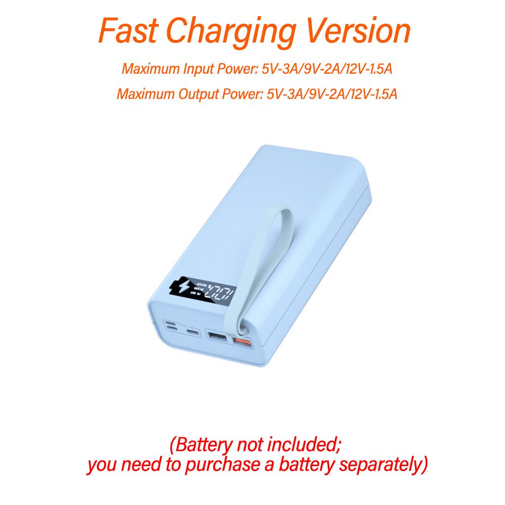 12 Cell 18650 Push Pull Detachable Solder-Free DIY Power Bank Kit Mobile Power Supply Battery Holder Housing Without Battery
