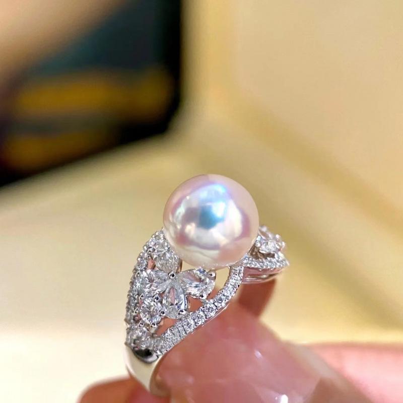French Elegant Pearl Ring: Women s Openable Royal Noble Statement Jewelry