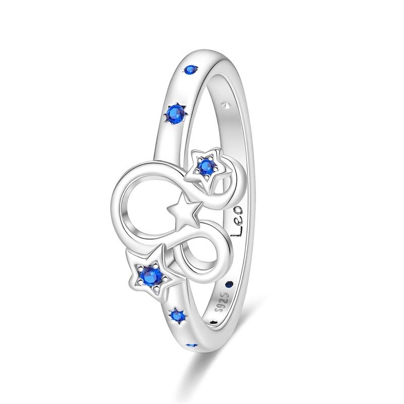 New 925 Silver Twelve Constellation Series Zircon Ring For Women Fit Wedding Party Jewelry Gifts