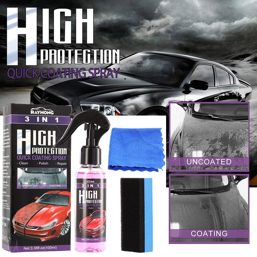 3-in-1 Auto Keramikbeschichtungs-Spray Auto Nano-Keramikbeschichtung Polierspray Wachs Autolack Kratzerreparatur Entferner 100ml