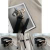 Womens Contemporary Black Suit Jacket With Elegant Belt For Stylish Fall Looks