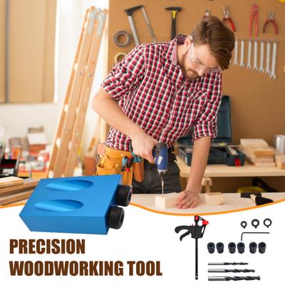 Pocket Hole Screw Jig 15 Degrees Drill Joinery Kit Compact Design Portable Woodwork Guides Joint Angle Locator Tool