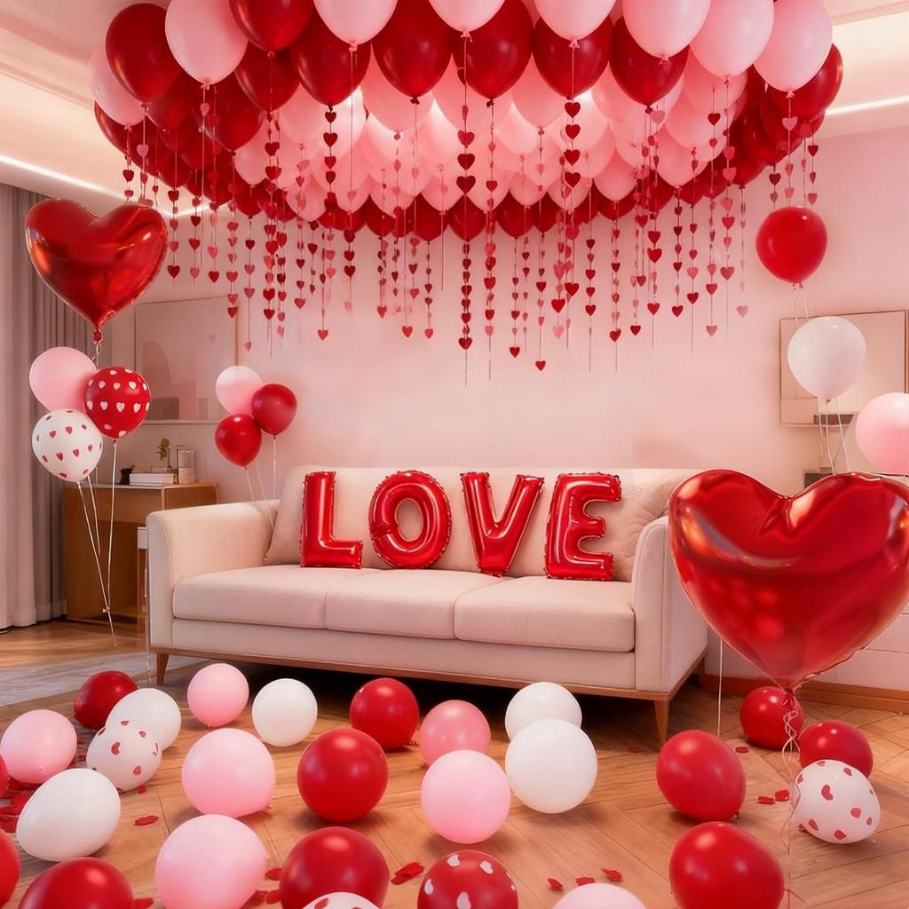 Valentine's Day bedroom Decor balloons, romantic love balloons LOVE balloons, for proposals, anniversaries, and surprises Decor