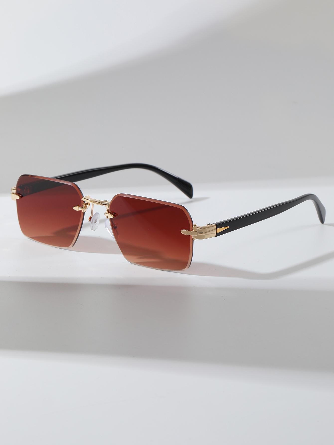 Square Cut-Edge Frameless UV Protection Sunglasses for Men & Women - European & American Style