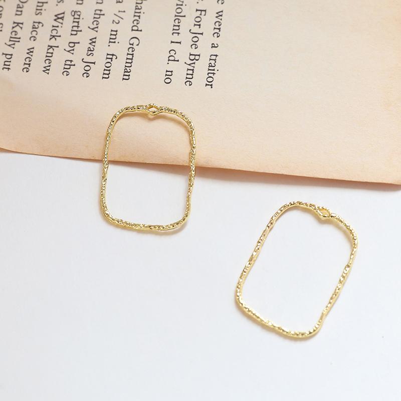 10Pcs Alloy Hollow Frame Open Back Bezel Pendants Geometric Charms For Diy Jewelry Making Earrings Necklace Supllies