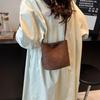 Retro Suede Hasp Sweet Shoulder Bags Sewing Thread Concise Women's Handbags High Quality Versatile Small Square Bag CLE