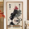 (No rod)Custom Door Curtain Digital Printing Cotton and Cotton Andlinen Door Curtain Fabric Chinese Style Half Curtains Kitchen