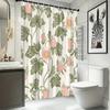 Strawberry Flower Garden Shower Curtain Machine Washable All Season Waterproof Privacy Protection Cute Design Country Style