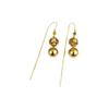 Champagne Color Long Tassel Pearl Earrings Women's High-end Light Luxury Earrings Accessories Elegant Earrings