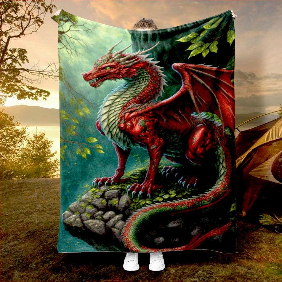 

Flying Dragon Pattern Printed Blanket for Sofa Bed Travel Camping Living Room Office Conditioning Blanket for All Seasons Gifts 75x90cm