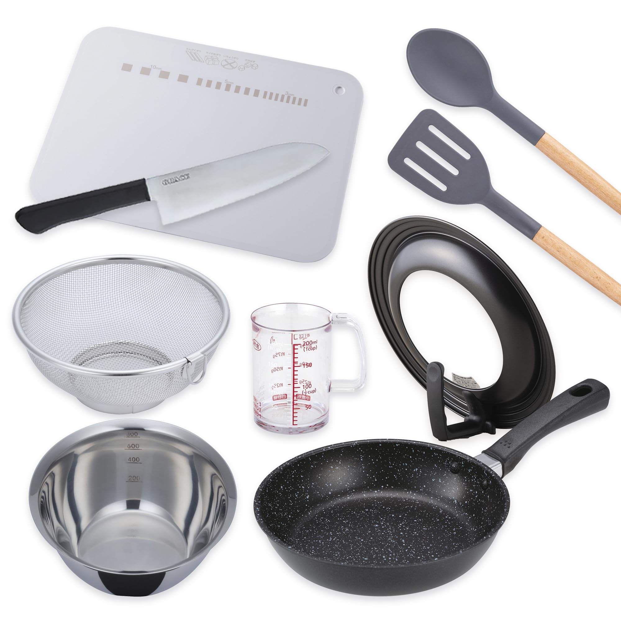 

Kai Cookware Set for Single Includes Lightweight Frying and Perfect for New 9-Piece Living, Knife, Pan, PFOS-Free, More. Beginnings.