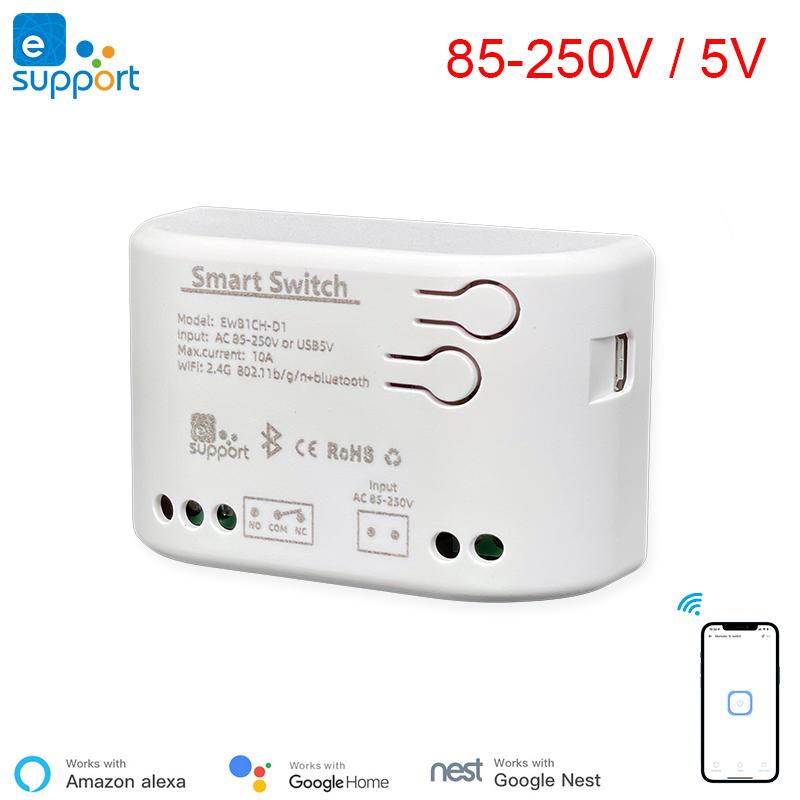 

Модуль переключателя eWelink WIFI art DIY 5 В/85-250 В, толчковый режим, таймер, художественное реле блокировки, голосовое управление от Alexa, Google