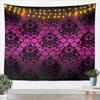 Black & White Crown Tapestry, Ornate Baroque Floral Pattern Print, Wall Hanging for Luxury & Vintage Aesthetic Home Decor